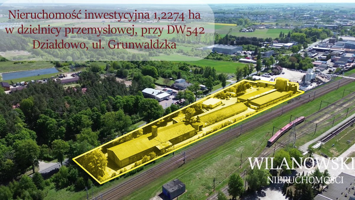 Nieruchomość inwestycyjna 1,2274 ha przy DW542 / dzielnica przemysłowa